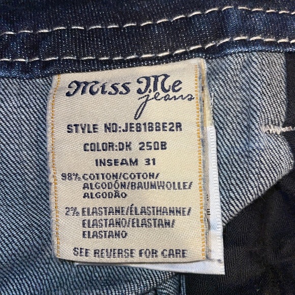 Miss me jeans je8188e2r size 33 mid rose easy boot jeans - Picture 10 of 10